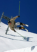 Snowboarder in the Alps, Glacier ski area (Gletscherskigebiet) Zugspitzplatt, Photo Nr: a185